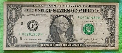 F03281969H (March 28, 1969) BIRTHDAY/ANNIVERSARY NOTE 2013 $1 CIRCULATED - Image 1 of 2