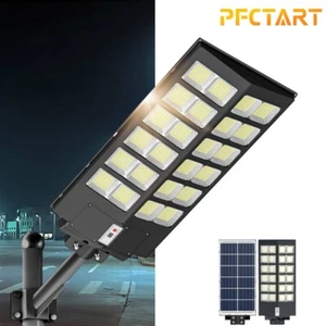 3000W Watts Commercial Smooth Solar Street Light Parking Lot Road Lamp LED Black - Picture 1 of 11