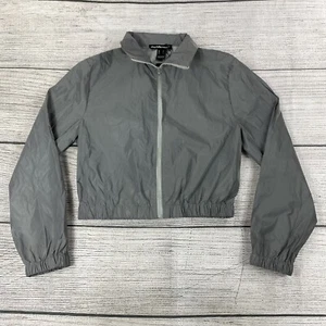 Charlotte Russe Reflective Girls Size Small Full Zip Gray Windbreaker Jacket NEW - Picture 1 of 6