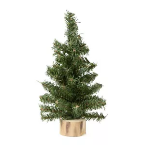 Set of 4 Artificial 8" Pine Trees with Wood Base for Crafting & Decorating - Picture 1 of 4