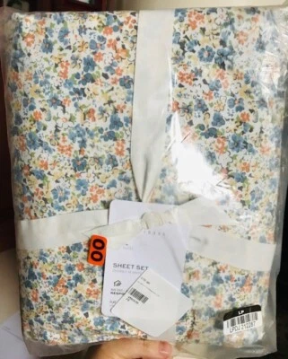 Juego de sábanas florales Pottery Barn Ditsy azul doble Emily Meritt 3 piezas nuevo🦩 Foto 1 de 2