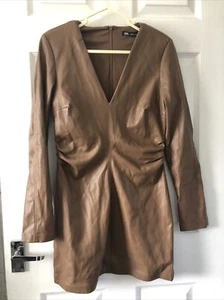 LADIES - Brown Faux Leather Dress - ZARA - Size M - BX111 - Picture 1 of 8