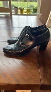 Etienne Aigner Womens Size 8N  Heel Shoes Leather Upper Black , Buckles - Picture 1 of 7