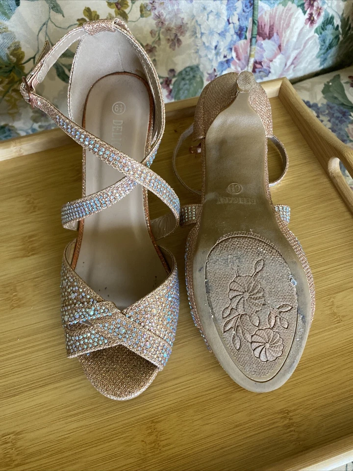 Zapatos de vestir tacones estrás para boda mujer talla 7 Foto 1 de 1