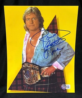 ROWDY RODDY PIPER BELT SIGNED AUTOGRAPH WWF WRESTLING 8x10 PHOTO BECKETT BAS COA - Image 1 of 3