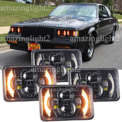 4PCS 4X6" LED Headlights Hi/Lo Beam Fit Buick Regal Grand National Electra 82-87 - Image 1 of 4