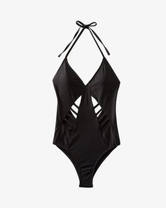 Express Halter Neck Lace Up Cut Out One Piece NEW SZ XS 69.90 STUNNING SOLD OUT! - Picture 1 of 3