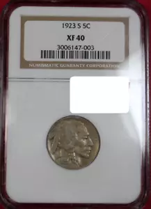 1923-S BUFFALO NICKEL NGC XF40 - Picture 1 of 4