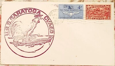 US Naval 1962 USS Saratoga Rooster Ship Proj Mercury Cover - Image 1 of 3