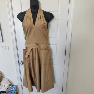 White House Black Market Halter Trench Midi Dress Size 10 - Image 1 of 4