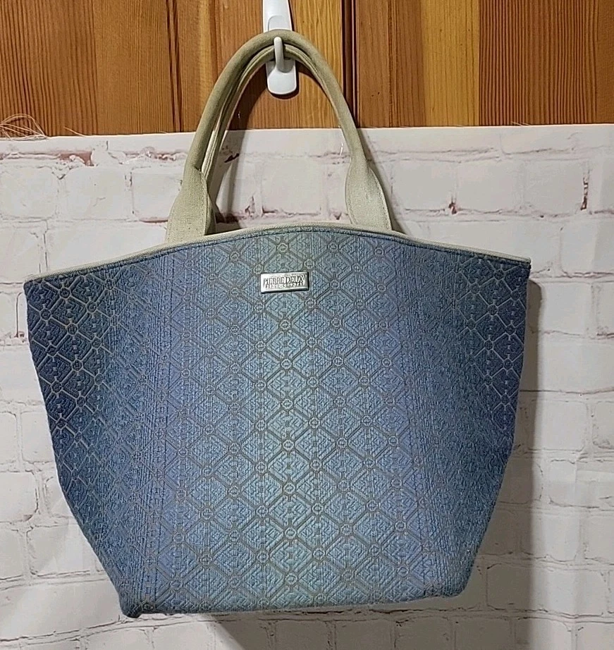 Cartera de campo francesa Pierre Deux con asas azul Foto 1 de 4