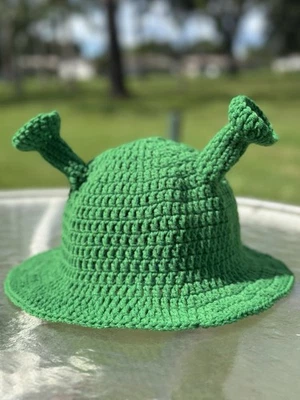 Sombrero Shrek para Adultos Hecho a Mano Talla Única Foto 1 de 4