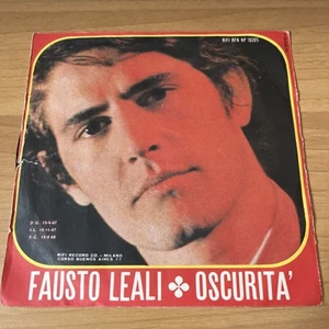 DISCO VINILE 45 GIRI COLLEZIONE VINTAGE FAUSTO LEALI SENZA DI TE - OSCURITA' - Picture 1 of 4