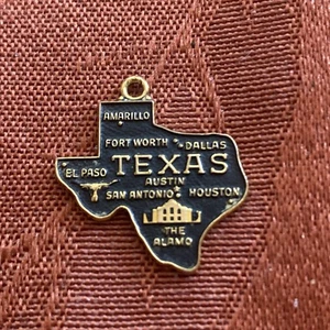 Texas State Pendant Black And Gold Sterling? - Picture 1 of 4
