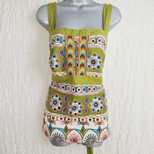 MONSOON COTTON EMBELLISHED SLEEVELESS BLOUSE UK SIZE 22 BUST 44" LENGTH 28" - Picture 1 of 5
