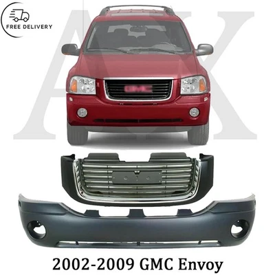 Nueva cubierta de parachoques delantero imprimada + conjunto de rejilla para GMC Envoy 2002-2009 Foto 1 de 4