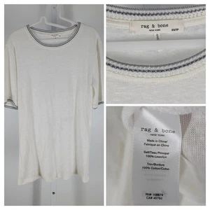 Rag And Bone L The Molly Tee White Sold Out $135 Boho Linen Natural XS - Picture 1 of 5