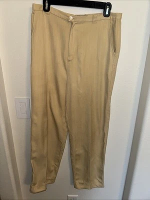 Tommy Bahama Pantalones Para Mujer 100% Seda Vestido Pantalones Talla 10 Tostado Primavera Corto Foto 1 de 4