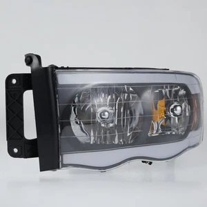 Headlights Assembly Compatible with Ram 2002-2005 Black DRL Headlights dgChD - Picture 1 of 12