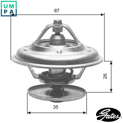 THERMOSTAT COOLANT TH11680G1 FOR JEEP AUDI 100/5000  VAUXHALL  MERCEDES-BENZ - Image 1 of 4