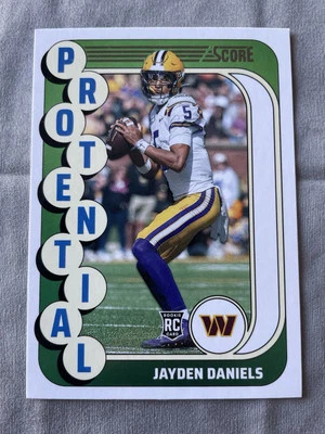 2024 Score Jayden Daniels #3 PROTENTIAL RC Rookie Commanders LSU ROY - Image 1 of 2