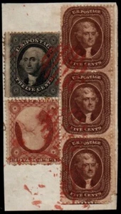 U.S. #30A, #36b & #26 Used on Piece w/ PF COA - Picture 1 of 8