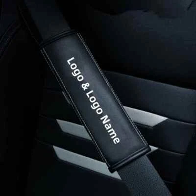 2pcs Black Leather Car Seat Belt Covers Shoulder Pads protector For BMW Size Foto 1 de 4