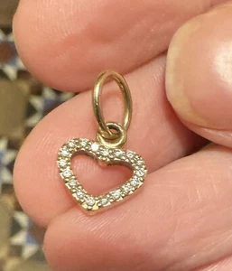 Original Pandora Diamant Herz 14kt Gold Anhänger Charm 350136D - Bild 1 von 7