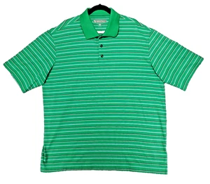 Pebble Beach Pima Cotton Blend Golf Polo Shirt Mens XXL Striped Green - Picture 1 of 10
