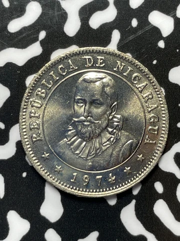 1974 Nicaragua 25 Centavos Lot#M4377 High Grade! Beautiful! Cover