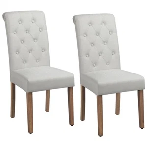 Juego de 2 Sillas de Comedor de Tela con Respaldo Alto Tapizado 45,5x62x98,5cm - Imagen 1 de 48