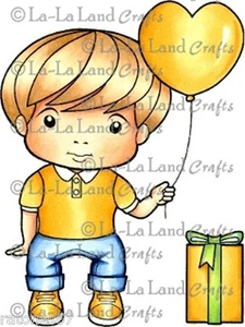Neu La La Land Handwerk HERZ BALLON LUKA klammernder Gummistempel Junge Geschenk Party  - Bild 1 von 1