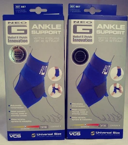 NEO G ANKLE SUPPORT W/ FIGURE OF 8 STRAP CLASS 1 MEDICAL DEVICE 2 PACK FREE SHIP - Picture 1 of 3