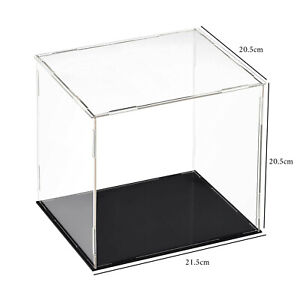 Acrylic Clear Cube Perspex Display Box Case 20.5cm Big Collectables Dustproof UK