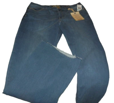 NEW Women 16 DEMOCRACY Stretch JEANS Dark Denim ITTY BITTY BOOT AB SOLUTION Fray - Image 1 of 4