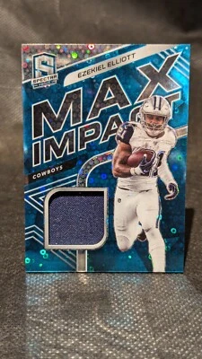2020 Panini Spectra Max Impact Relics Neon Blue /35 Ezekiel Elliott #33 - Image 1 of 2