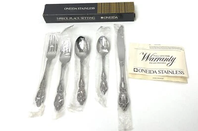 De colección NUEVO Oneida Deluxe Acero Inoxidable Monte Carlo 5 Piezas Ajuste de Lugar Foto 1 de 4