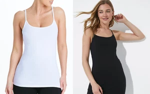 Long Line Vest Top Ladies Girls Cami Dress Stretch Spaghetti Strap 8-20 UK - Picture 1 of 5