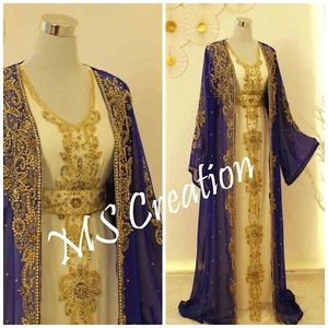 Sale Moroccan Dubai Elegant Embroidered Caftans Perfect for Any Occasion BY MS - Picture 1 of 5