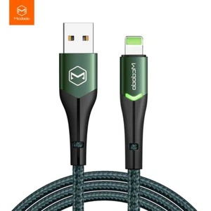 MCDODO LED iphone charger cable Fast Unbreakable Long Lasting Nylon Braided 1.8M - Picture 1 of 12