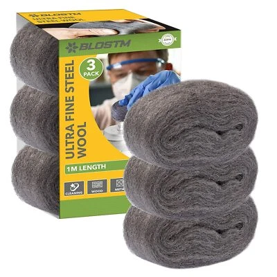 BLOSTM Cuscinetti antiruggine filo ultra sottile lana acciaio 0000-1M rimozione ruggine