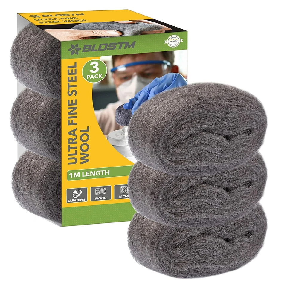 BLOSTM Cuscinetti antiruggine filo ultra sottile lana acciaio 0000-1M rimozione ruggine