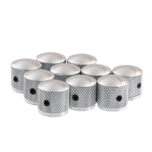 10Pcs Metal Knob Volume Tone Control Knobs Screw Type for Electric Guitar Chrome - Picture 1 of 7
