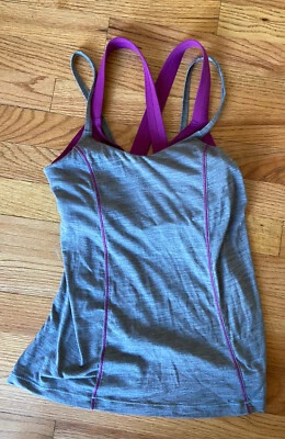 Lululemon 4 Capas Tanque Gris Jaspeado Púrpura Camuflaje Foto 1 de 4