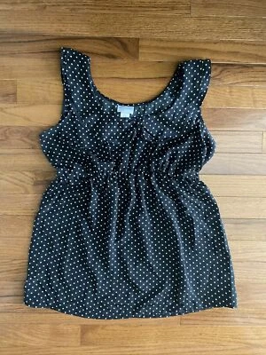 Women’s MOTHERHOOD MATERNITY Black White Dots Sleeveless Maternity Top Sz Small - Image 1 of 4