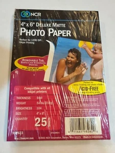 NCR 4" x 6" Deluxe Matte Photo Paper - 25 Sheets - Picture 1 of 2