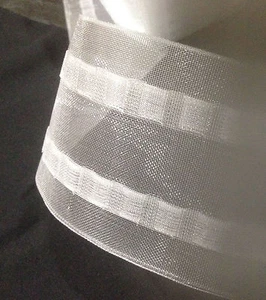 S-WAVE CURTAIN HEADER 75mm Translucent Tape AND HOOKS S-Fold, Ripple, Wave Fold - Picture 1 of 9