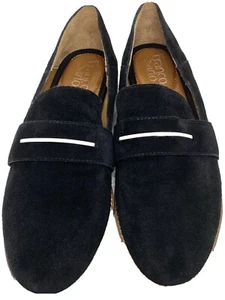 New! Franco Sarto Women's  Black Suede Buckle Loafers Slip On Flats Size 7.5M - - Bild 1 von 10