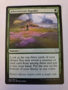 MTG Magic The Gathering Card Adventurous Impulse Sorcery Green Dominaria 2018 - Picture 1 of 2