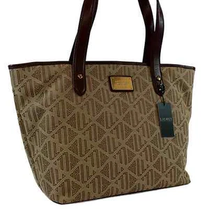 RALPH LAUREN AUTHENTIC KHAKI/BROWN SIGNATURE CLASSIC TOTE HANDBAG PURSE NWT - Picture 1 of 8